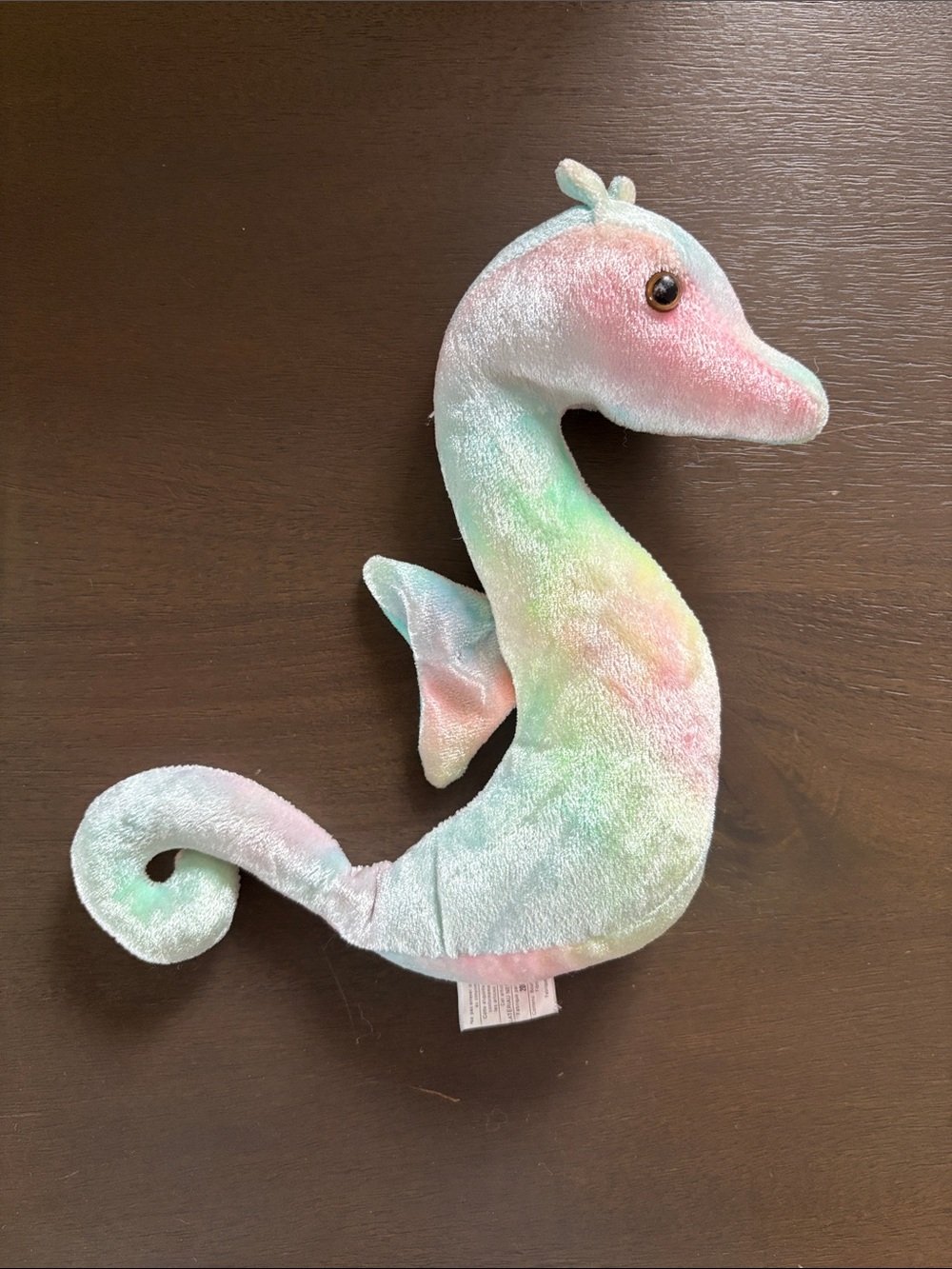 Vintage Beanie Baby Pastel Rainbow Seahorse Toy